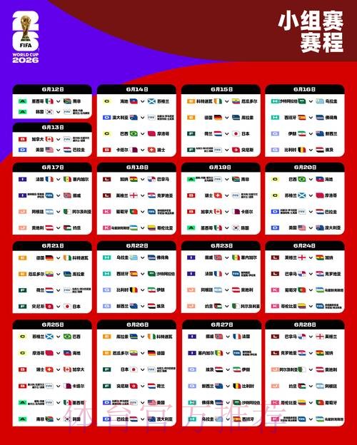 2026世界杯赛程一览全程直播官网入口 2026世界杯赛程一览全程直播官网入口